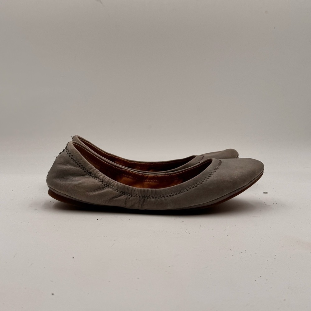 Lucky Brand Women’s 9 Silver Leather Emmie Slip On Ballet Flats